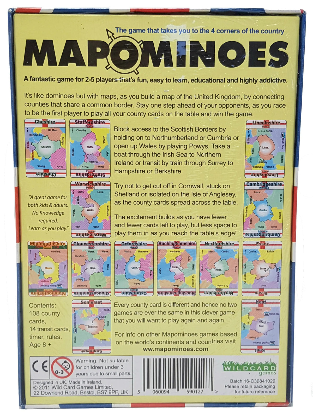 Mapominoes - UK - The Ultimate Geography Card Game from Wild Card Games