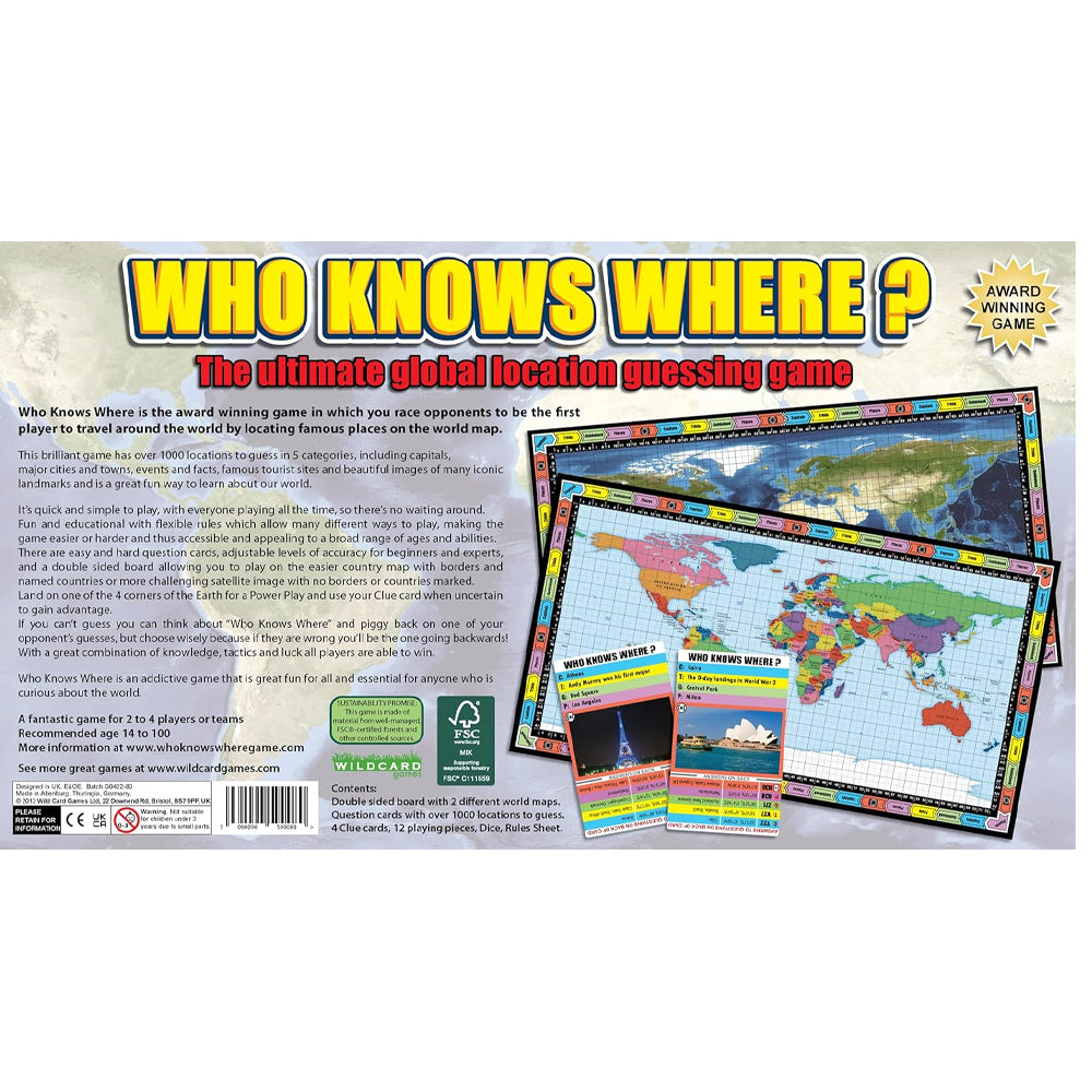 Who Knows Where? The Ultimate Global Location Guessing Board Game Wildcard Games
