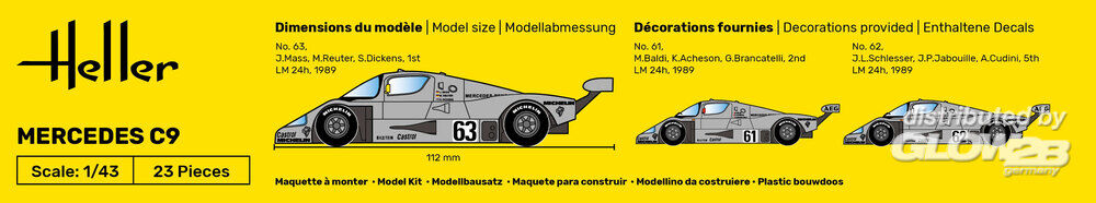 Heller 80107 Mercedes C9 1:43 Model Kit