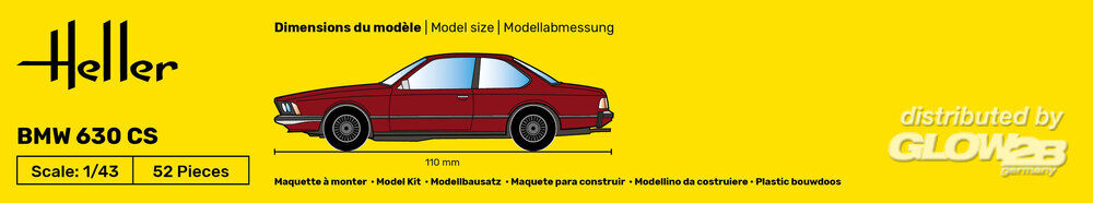 Heller 80166 BMW 630 CS 1:43 Model Kit
