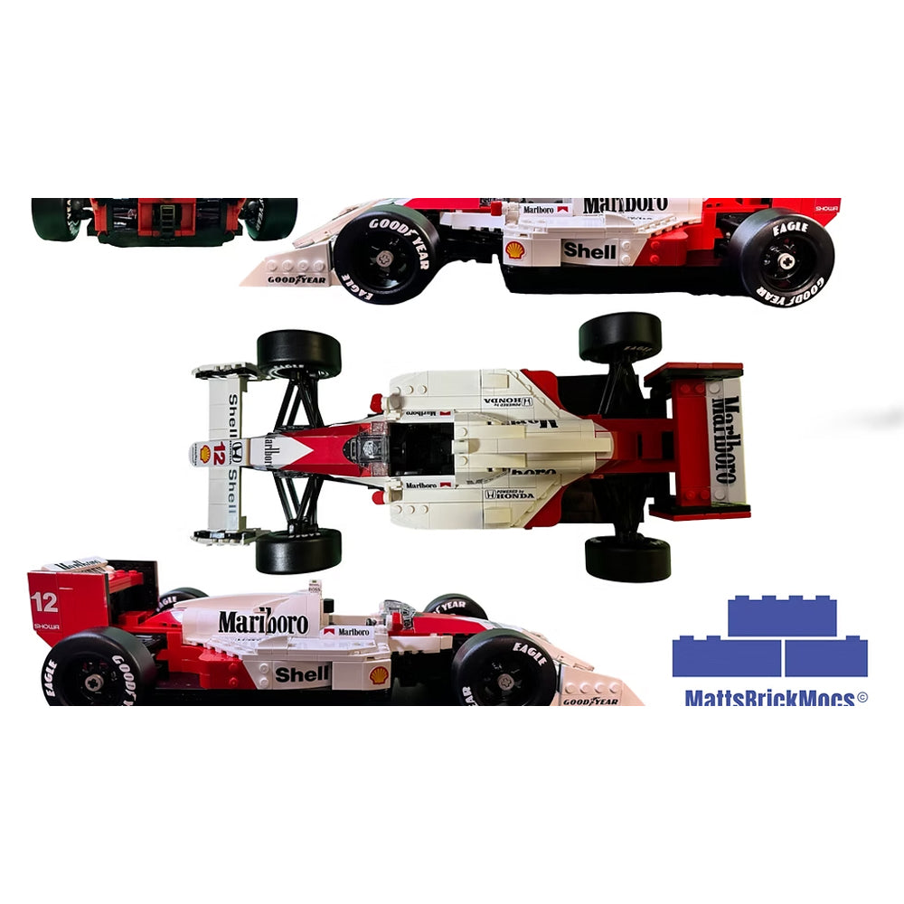 McLaren MP4/4 Ayrton Senna (12) Period-Correct Livery Sticker Set for LEGO 10330