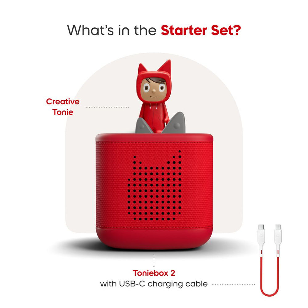 Tonies Toniebox 2 Starter Set with Creative Tonie - Sunset Red