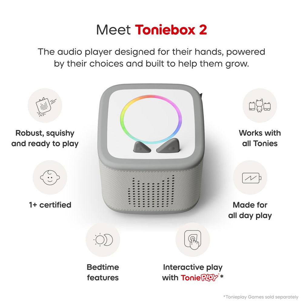 Tonies Toniebox 2 Starter Set with Creative Tonie - Moon Grey