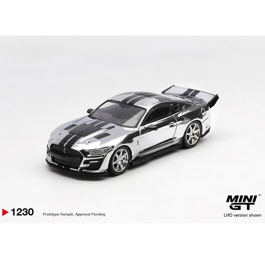 MiniGT Shelby GT500 Dragon Snake Concept Chrome Silver 1:64 Diecast Car 1230-L