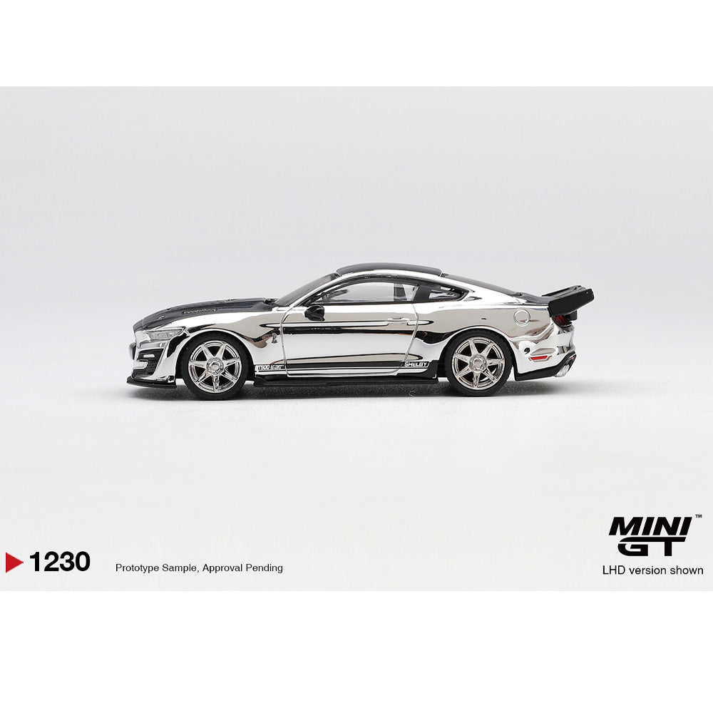MiniGT Shelby GT500 Dragon Snake Concept Chrome Silver 1:64 Diecast Car 1230-L