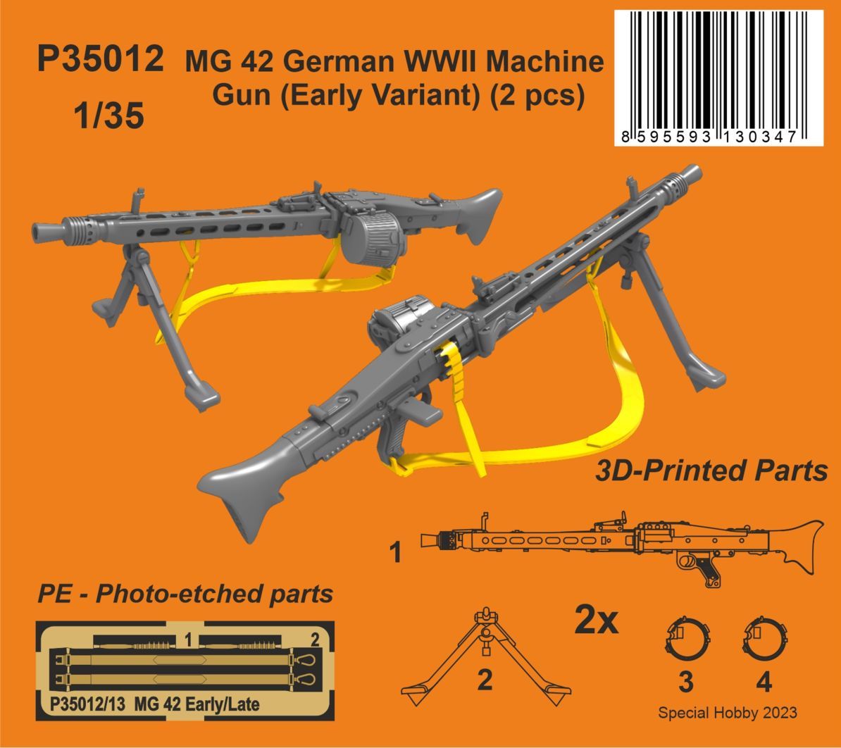 CMK/Czech Master Kits 129-P35012 1:35 MG42 German WWII Machine Gun