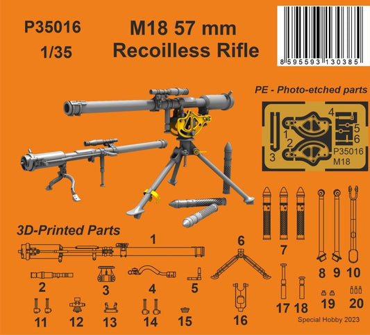 CMK/Czech Master Kits 129-P35016 1:35 M18 57 mm Recoilless Rifle