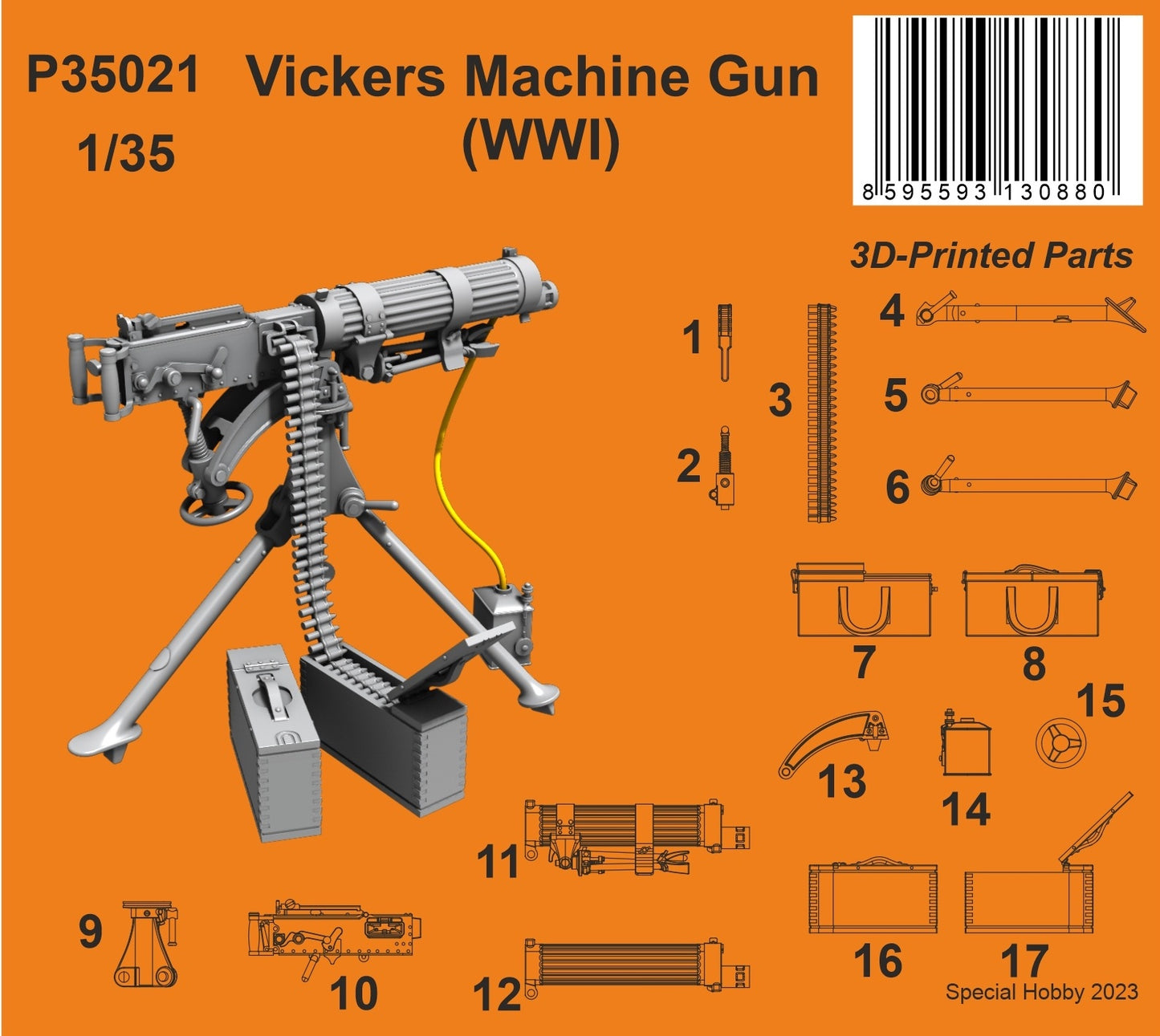 CMK/Czech Master Kits 129-P35021 1:35 Vickers Machine Gun