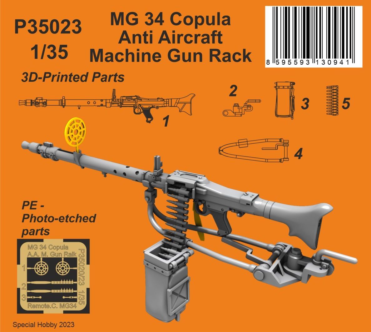 CMK/Czech Master Kits 129-P35023 MG34 Copula Anti Aircraft Machine Gun Ralk 1:35