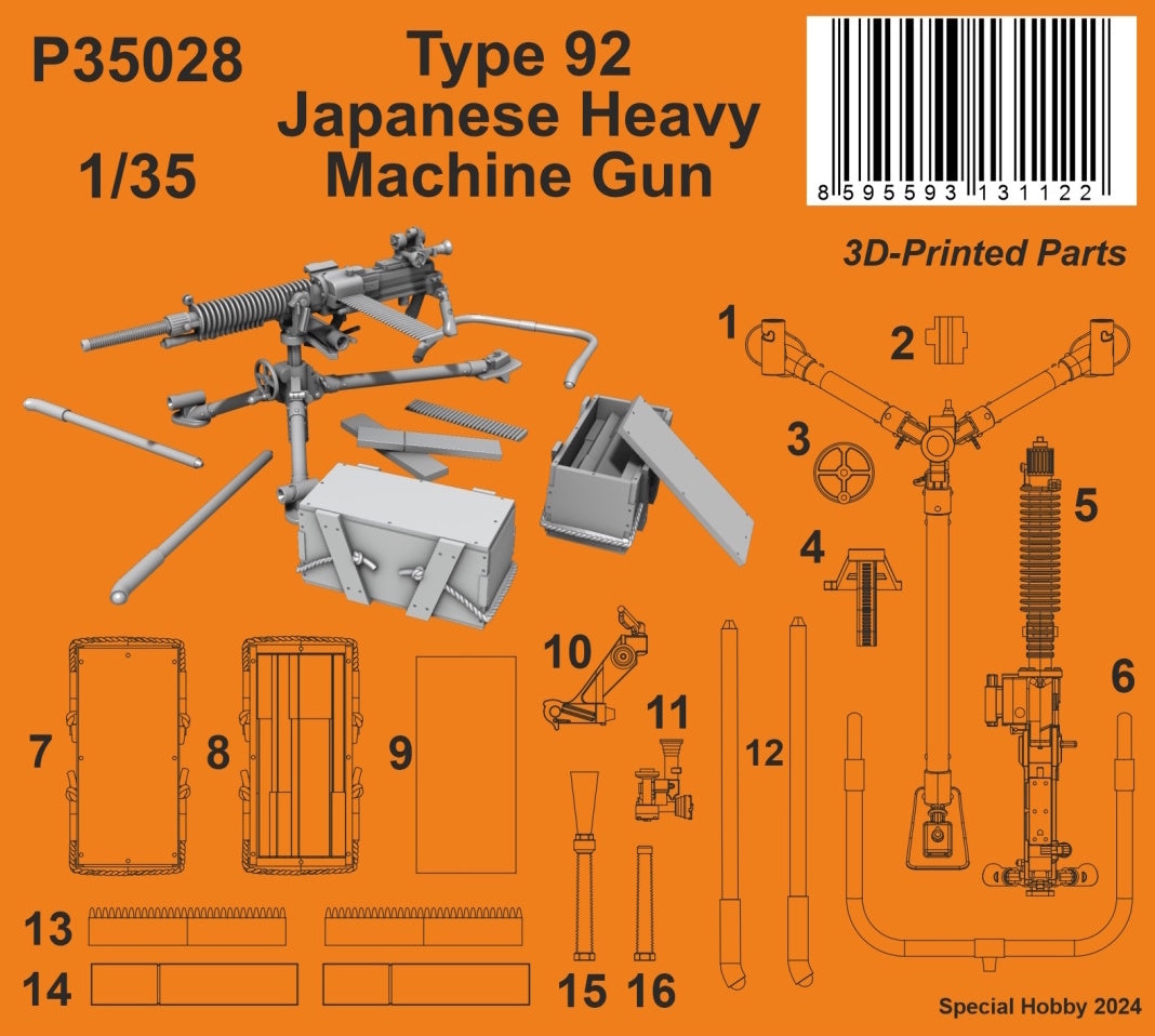 CMK/Czech Master Kits 129-P35028 1:35 Type 92 Japanese Heavy Machine Gun Type 92