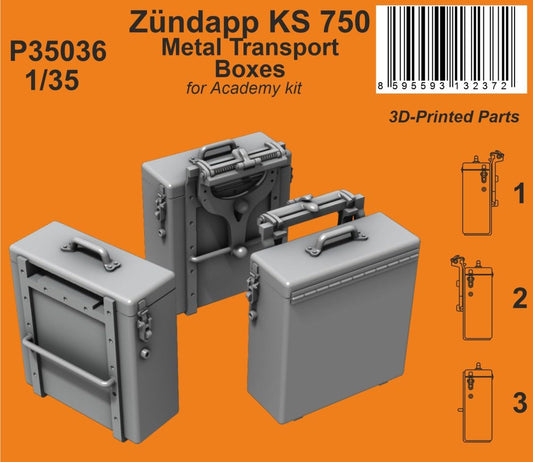 CMK/Czech Master Kits 129-P35036 1:35 Zundapp KS 750 Metal Transport Boxes