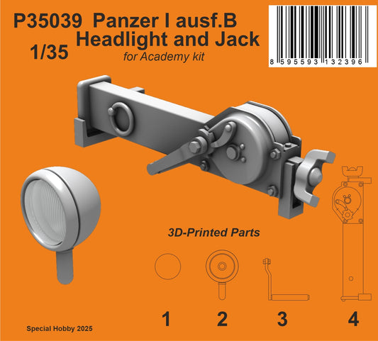CMK/Czech Master Kits 129-P35039 Pz.Kpfw.I Ausf.B Headlight and Jack 1:35