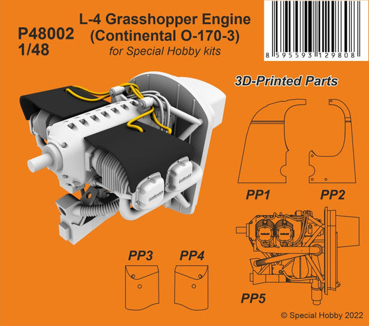 CMK/Czech Master Kits 129-P48002 1:48 Piper L-4 Grasshopper Engine