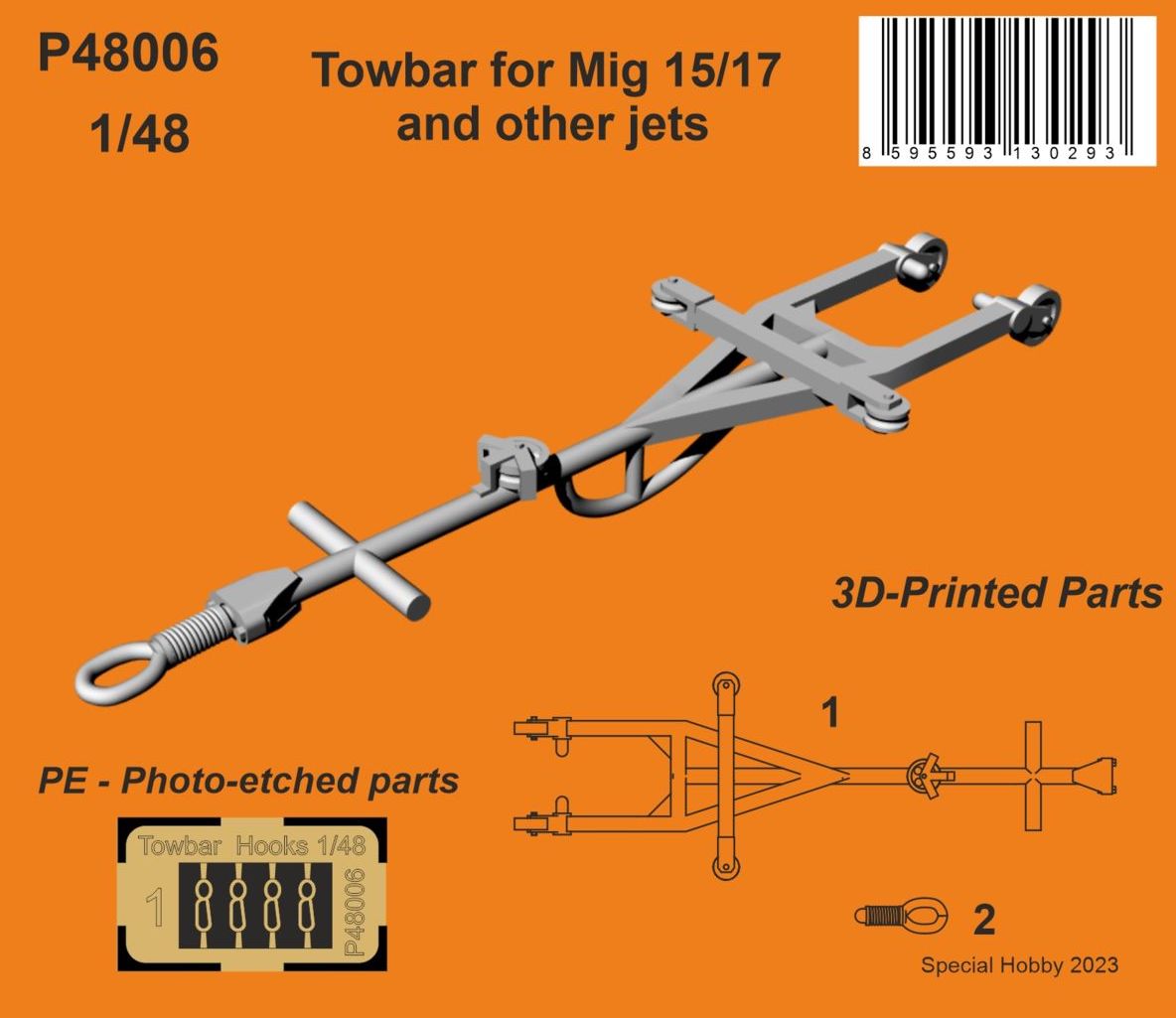 CMK/Czech Master Kits 129-P48006 1:48 Towbar for Mikoyan MiG-15/MiG-17