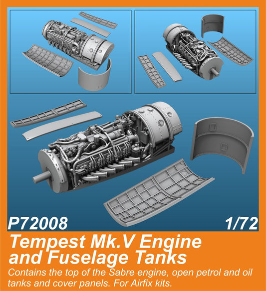 CMK 129-P72008 1:72 Hawker Tempest Mk.V Engine & Fuselage Tanks