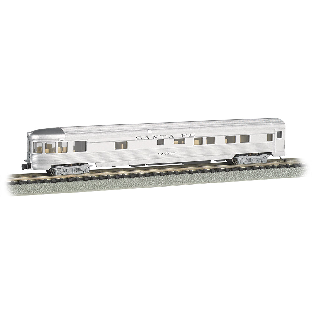 Bachmann USA 14551 85' Streamline Fluted Observation Car - Santa Fe (Lighted) N