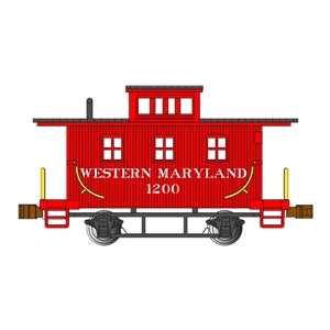 Bachmann USA Old-Time Bobber Caboose - Western Maryland #1200 N Gauge 15755