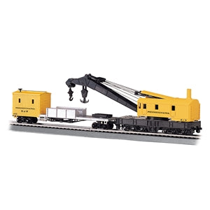 Bachmann USA 250-Ton Steam Crane & Boom Tender Pennsylvania (Yellow) HO 16114