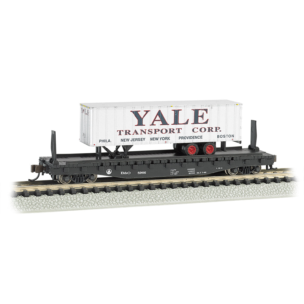 Bachmann USA 52'6' Flat Car Atlantic Coast Line with Yale Trailer N 16755