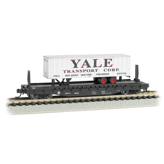 Bachmann USA 52'6' Flat Car Atlantic Coast Line with Yale Trailer N 16755
