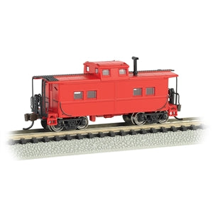Bachmann USA Northeast Steel Caboose Painted, Unlettered Caboose Red N 16856