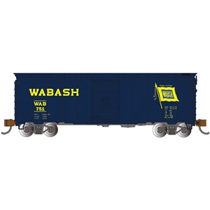 Bachmann USA AAR 40' Steel Box Car - Wabash (Blue) N Gauge 17063