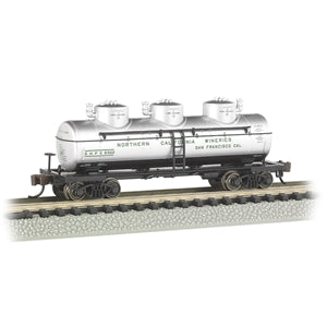 Bachmann USA 3-Dome Tank Car - Northern California Wineries N Gauge 17153
