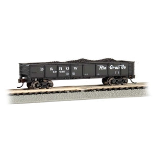 Bachmann USA 40' Gondola - D&RGW (Black) N Gauge 17254