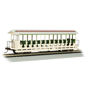 Bachmann USA Open-Sided Excursion Car Amusement Park Cream & Olive Green HO 19344