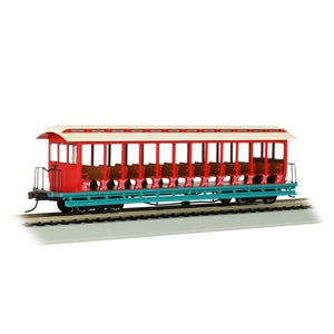 Bachmann USA Open-Sided Excursion Car Amusement Park Cream, Red & Aqua HO 19345