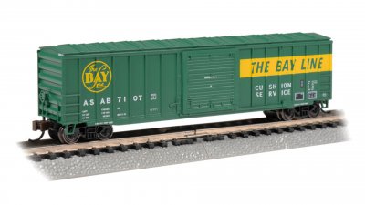 Bachmann USA ACF 50'6' Sliding Door Box Car - The Bay Line #7107 N Gauge 19667