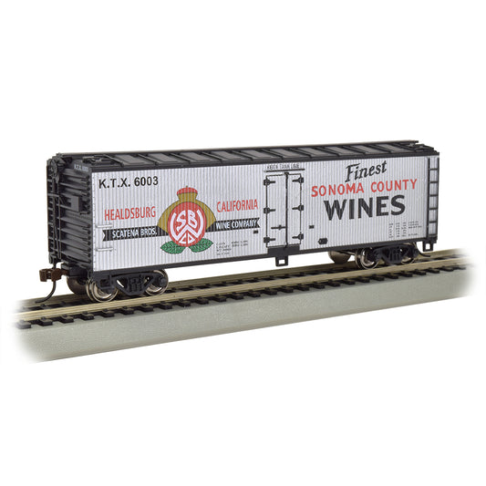 Bachmann USA 19808 40' Wood-Side Reefer - Sonoma County Wines HO Gauge