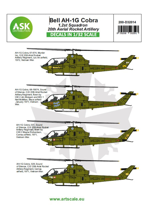Art Scale 200-D32014 1:32 Bell AH-1G Cobra 20th Aerial rocket artilery part 1