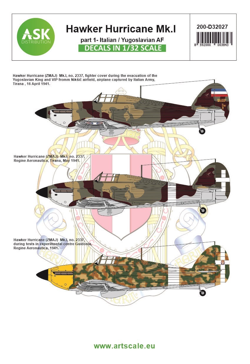 Art Scale 200-D32027 1:32 Hawker Hurricane Mk.I part 1