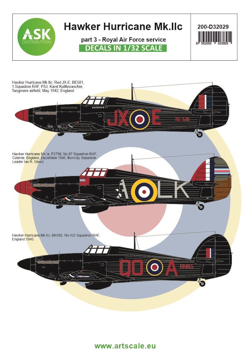 Art Scale 200-D32029 1:32 Hawker Hurricane Mk.IA / Mk.IIC part 3