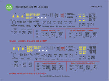 Art Scale 200-D32041 1:32 Hawker Hurricane Mk.I, Mk.II