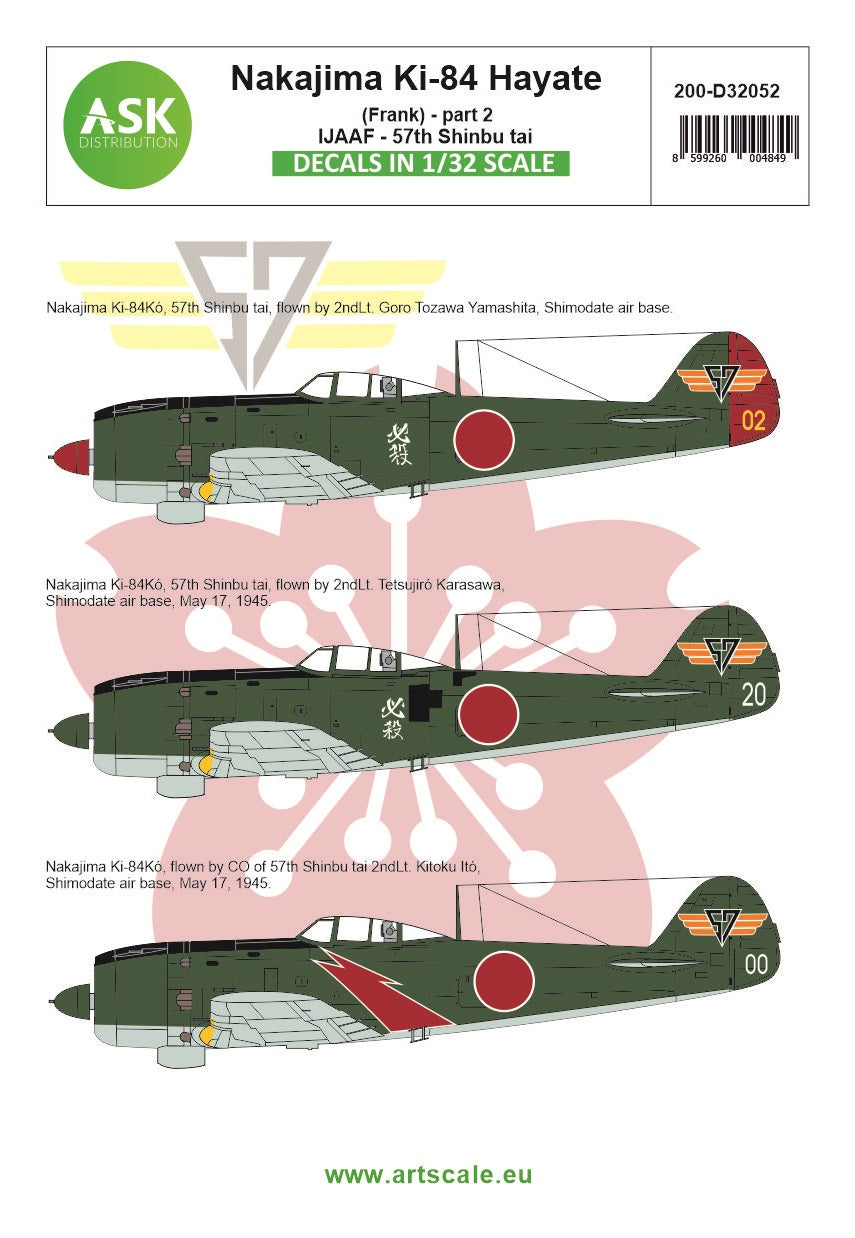 Art Scale 200-D32052 1:32 Nakajima Ki-84 Hayate