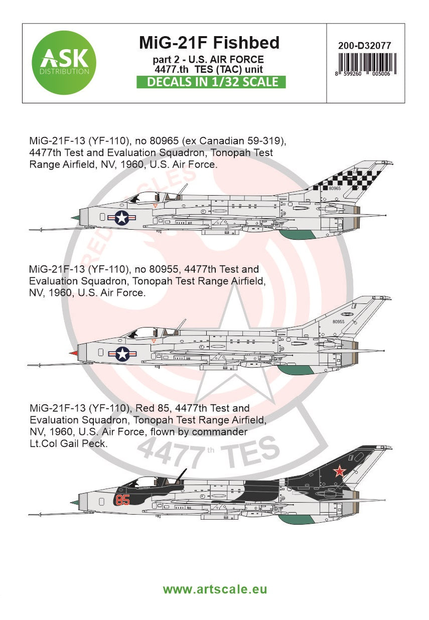 Art Scale 200-D32077 1:32 Mikoyan MiG-21F-13 Fishbed part 2