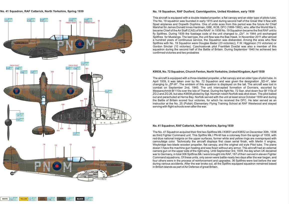 Art Scale 200-D32090 1:32 Supermarine Spitfire Mk.I Decal Markings Sheet