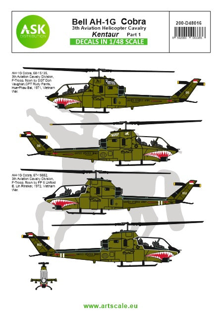 Art Scale 200-D48016 Bell AH-1G Cobra Kentaur 3rd Cav Part 1 1:48