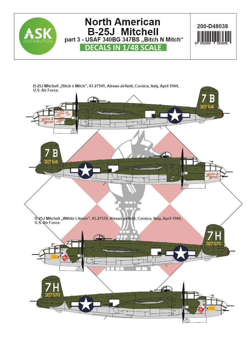Art Scale 200-D48038 1:48 North-American B-25J Mitchell part 3
