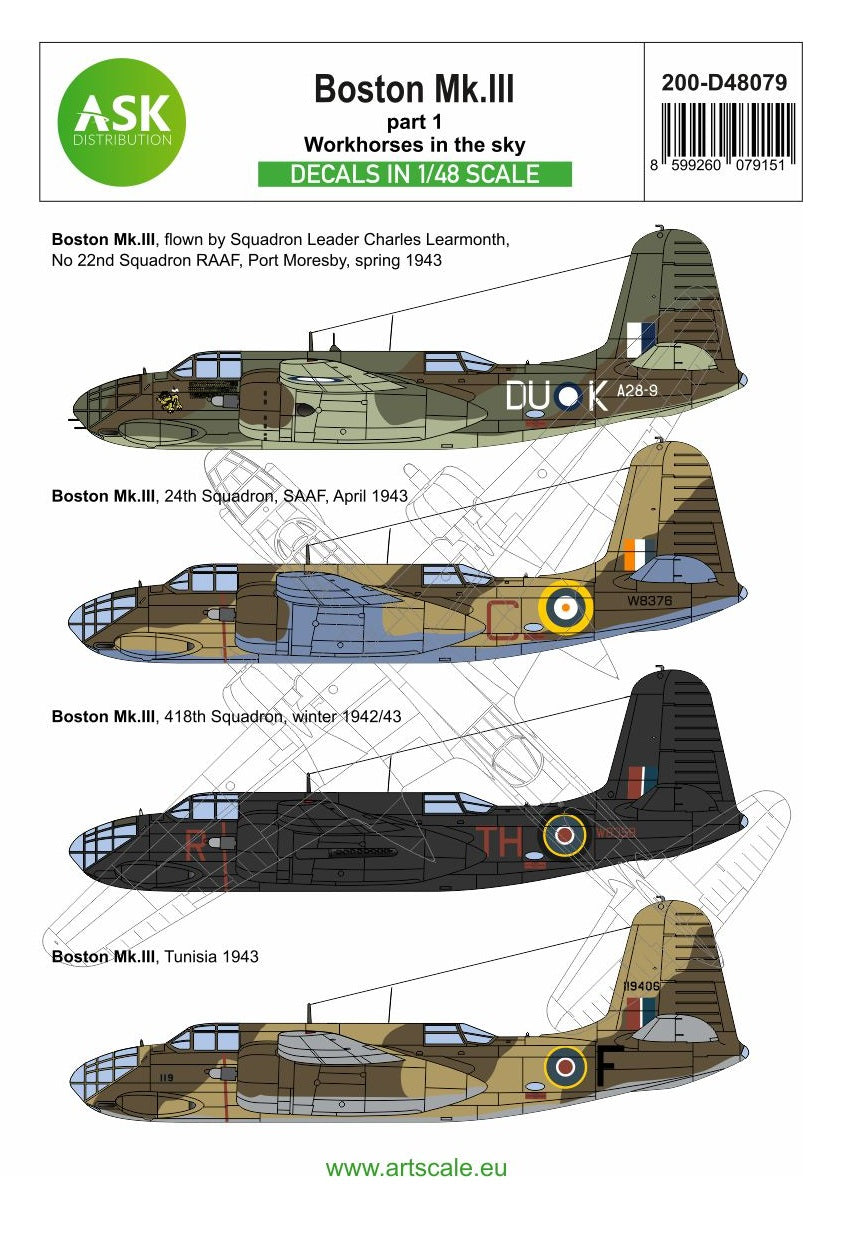 Art Scale 200-D48079 1:48 Douglas Boston Mk.III part 1