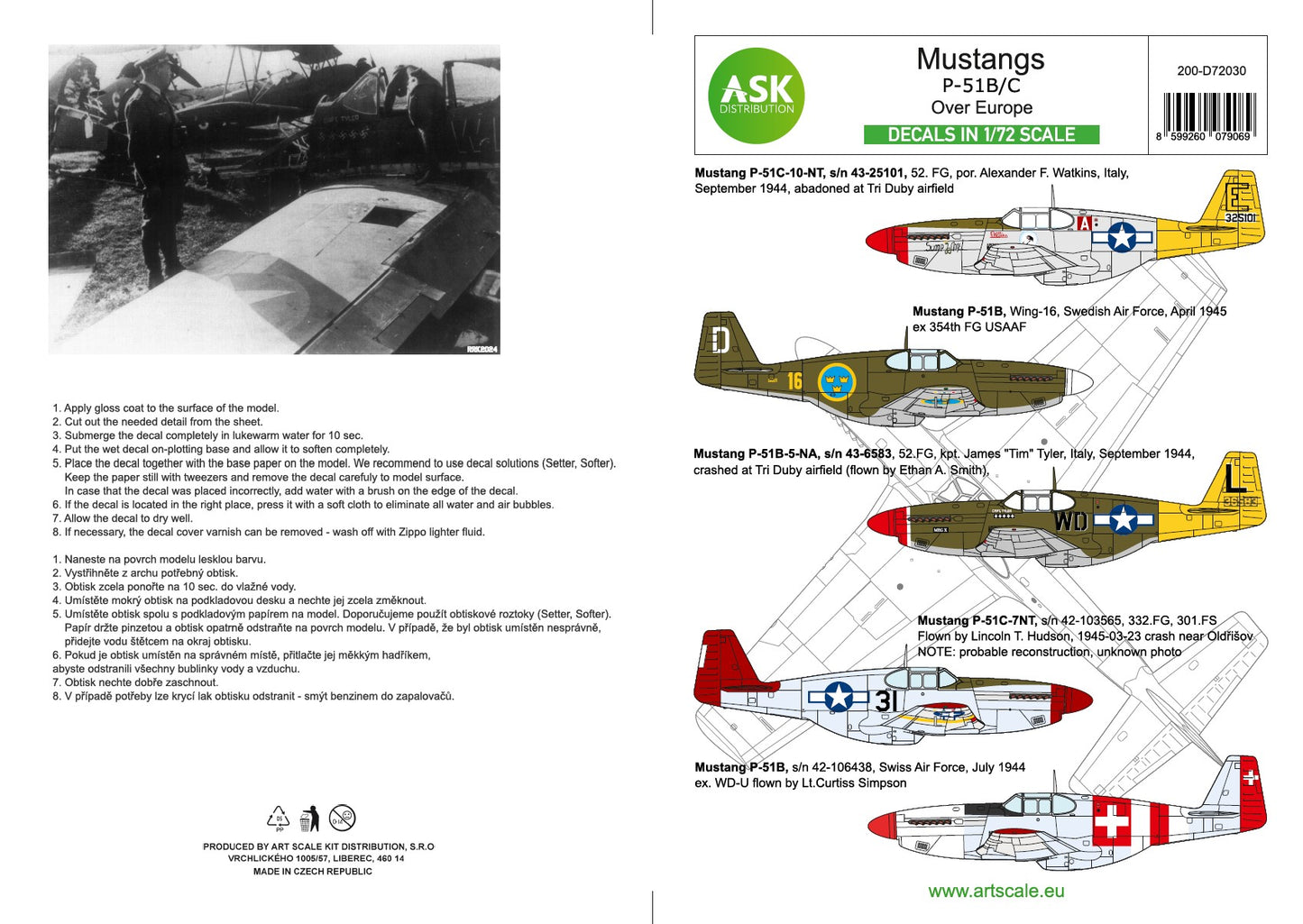 Art Scale 200-D72030 1:72 North-American P-51B/C Mustang part 1
