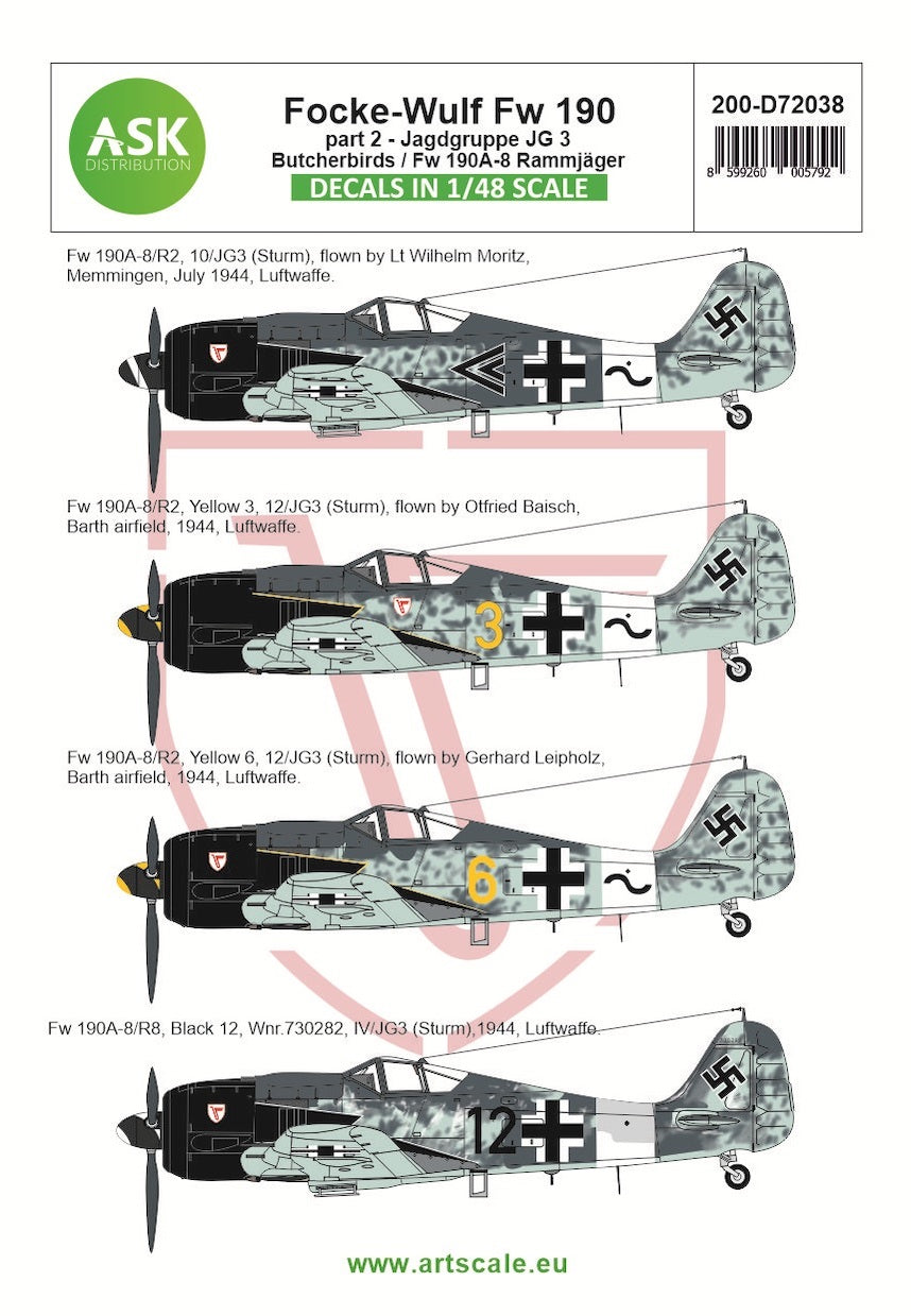 Art Scale 200-D72038 1:72 Focke-Wulf Fw-190A-8/R2 part 2