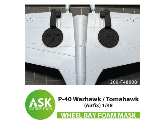 Art Scale 200-F48008 1:48 Curtiss P-40 Warhawk / Tomahawk Foam wheel bays mask