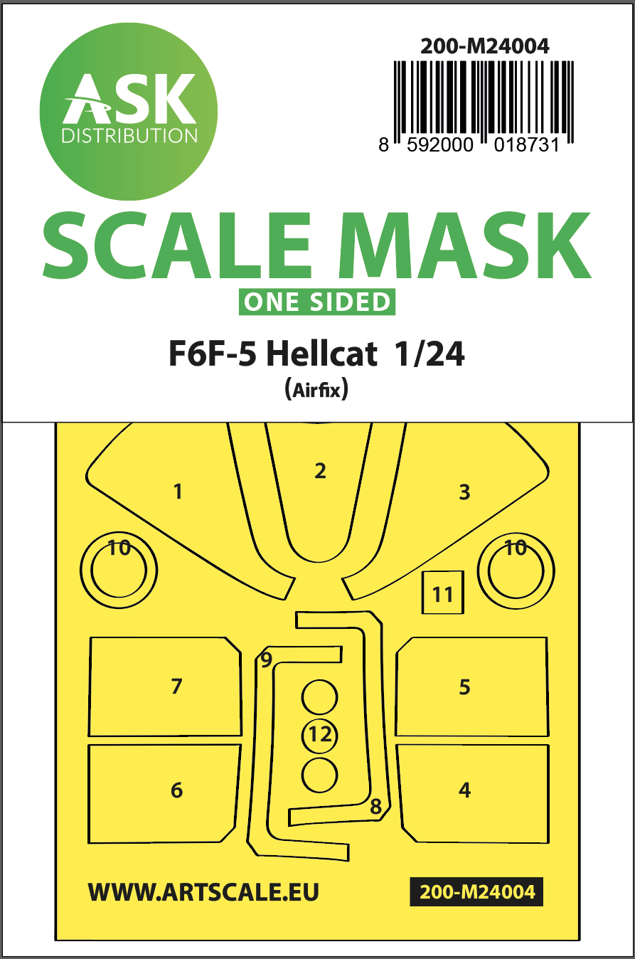 Art Scale 200-M24004 1:24 Grumman F6F-5 Hellcat one-sided express masks
