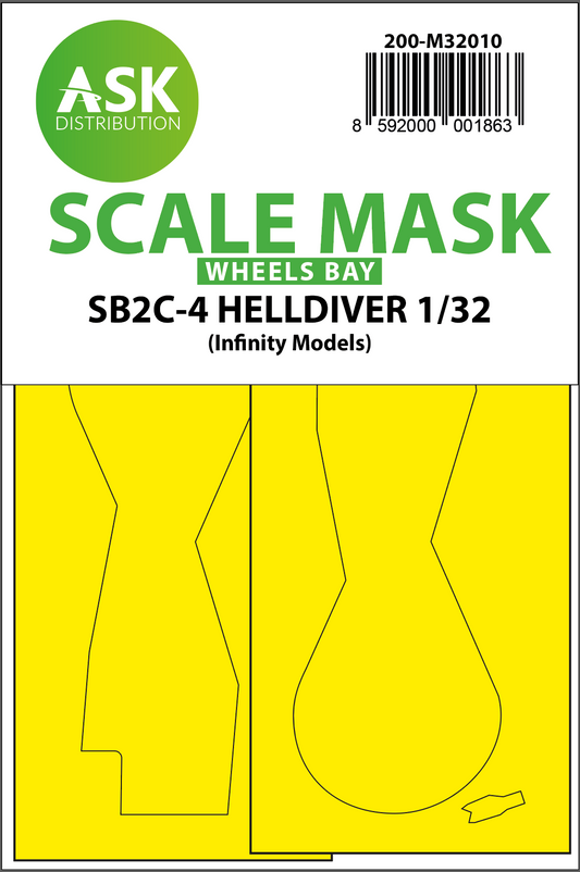 Art Scale 200-M32010 1:32 Curtiss SB2C-4 Helldiver wheel bay paint masks