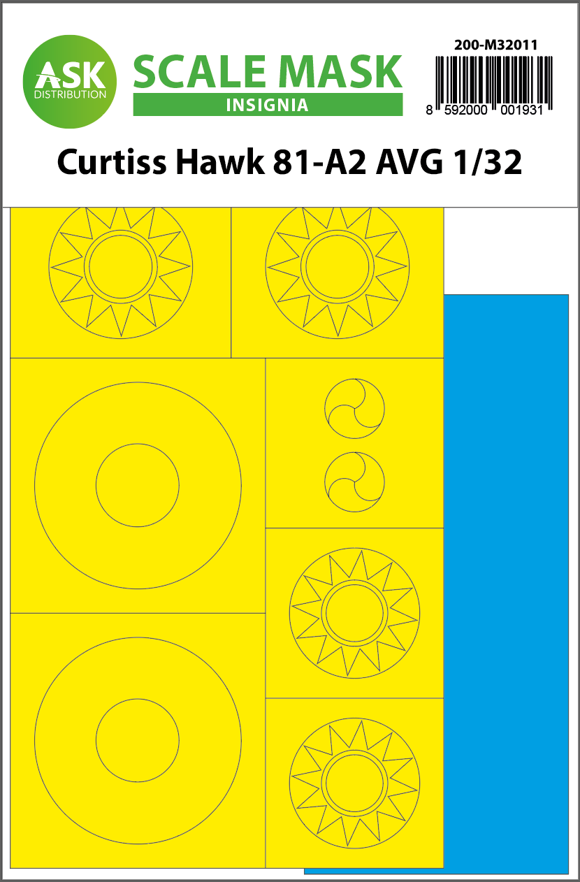 Art Scale 200-M32011 1:32 Curtiss Hawk 81-A2 AVG National INSIGNIA masks