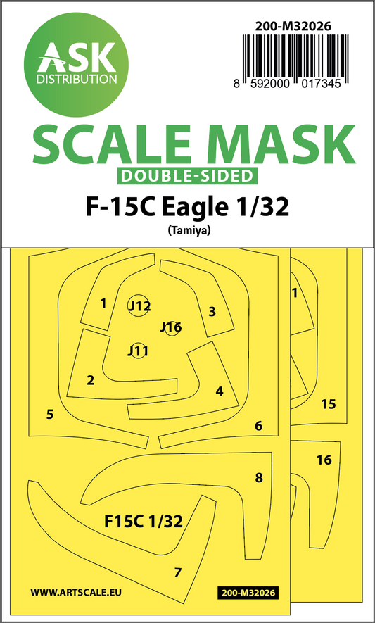 Art Scale 200-M32026 1:32 McDonnell F-15C Eagle canopy frame paint masks
