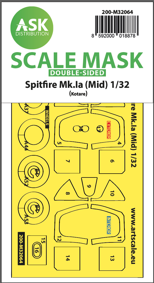 Art Scale 200-M32064 1:32 Supermarine Spitfire Mk.Ia